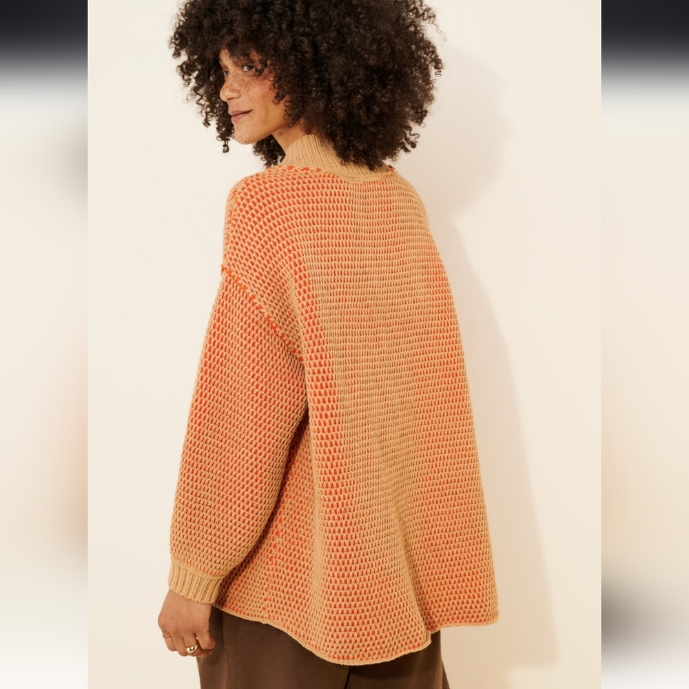 Free People Oversized Maisie Sweater Tangerine Size Small NWT$148 Rare Color - Picture 12 of 13